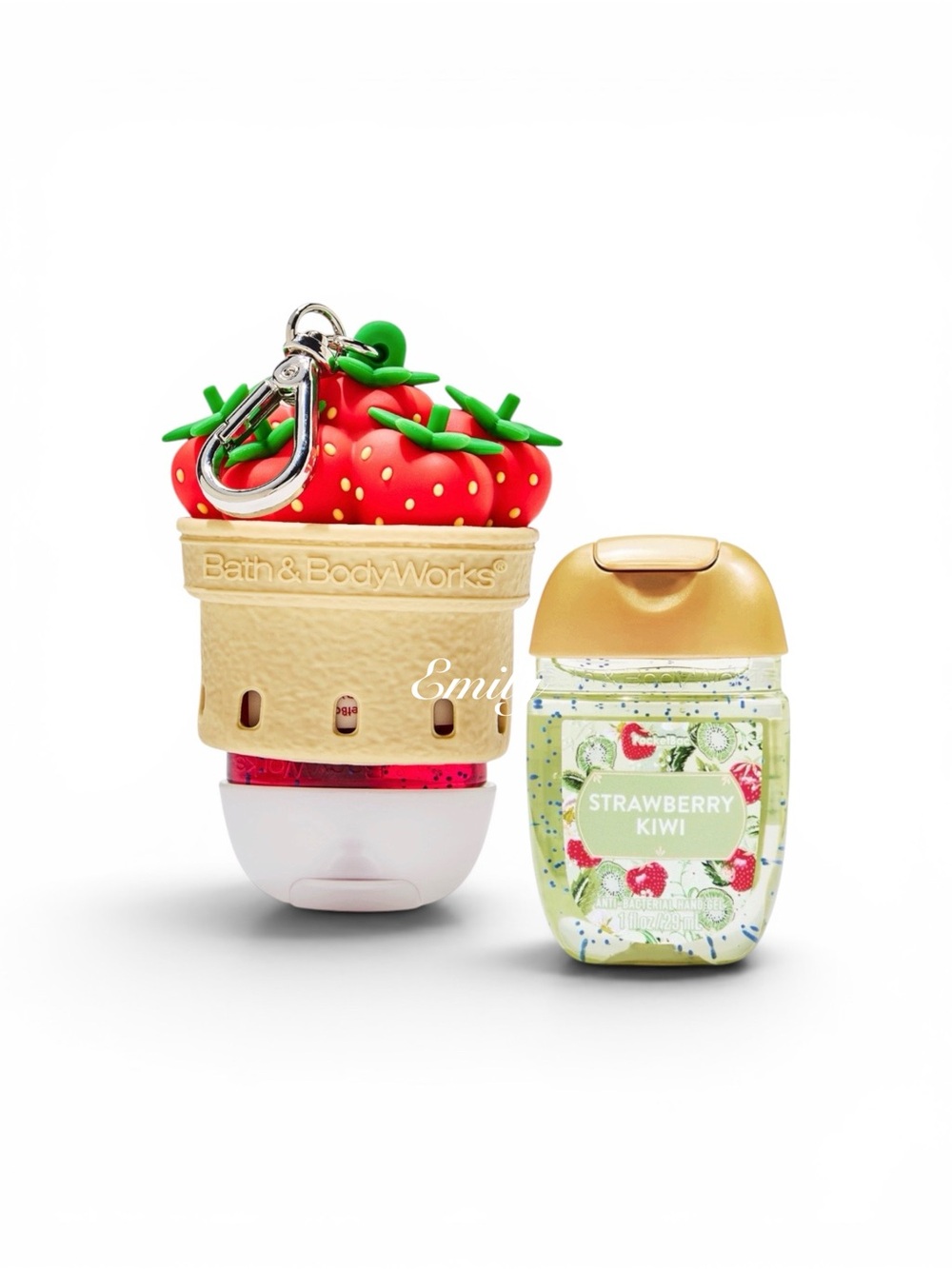 Bath & Body Works BERRY BASKET PocketBac Holder + Strawberry Kiwi Bundle Set